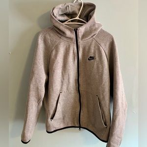Gray Nike Sportswear Tech Fleece Zip-Up Hoodie Large